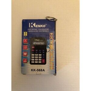 Vintage Kenko Electronic Calculator KK568A Portable Keychain Pocket Size